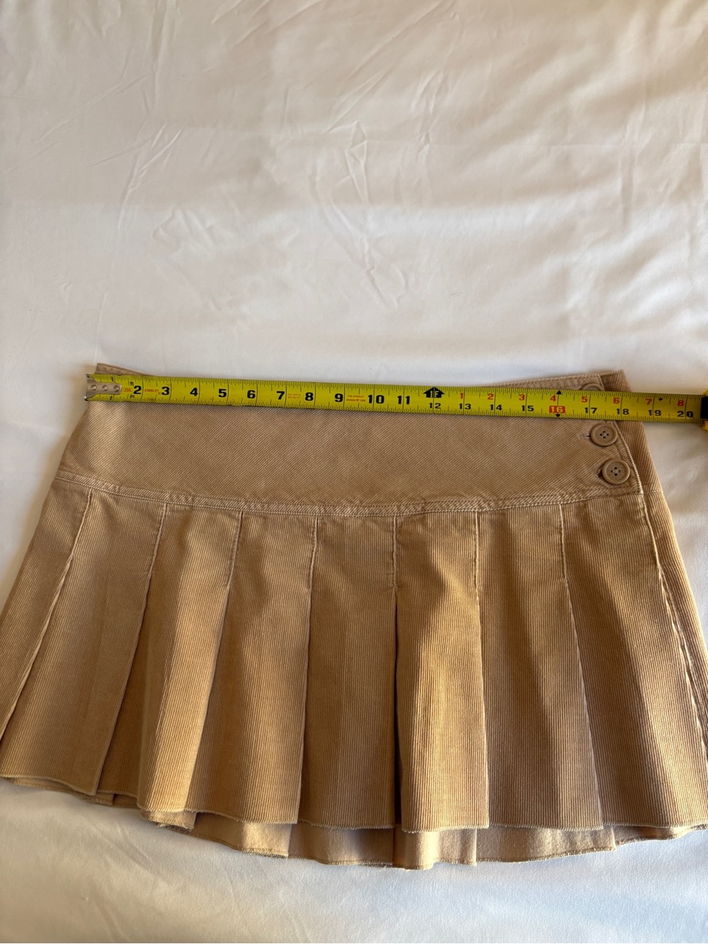 Aeropostale Khaki Corduroy Pleated Mini Skirt Y2K Preppy Dark Academia Coquette - Picture 3 of 4